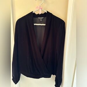 Banana Republic Factory Black Velvet Blouse
